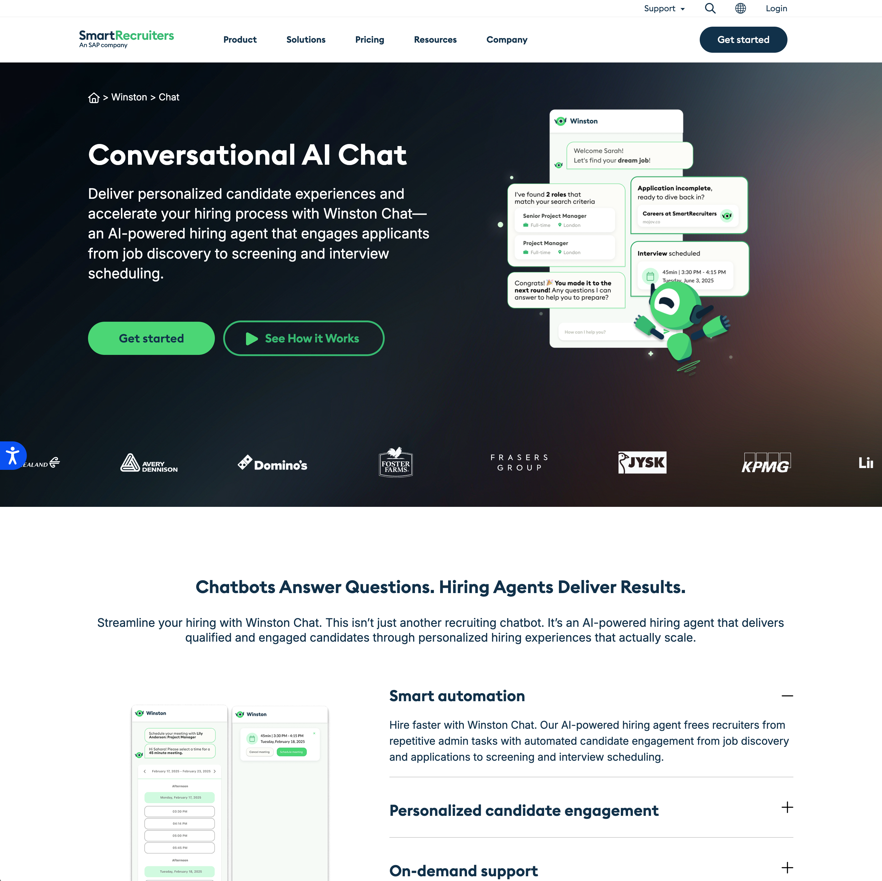 Add-ons landing page development